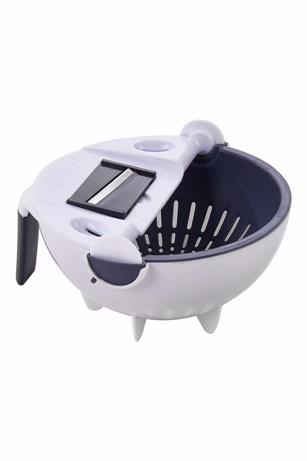 Garden Sanctuary Multi-Function Vegetable Slicer and Grater Set with Drain Basket in White – 2