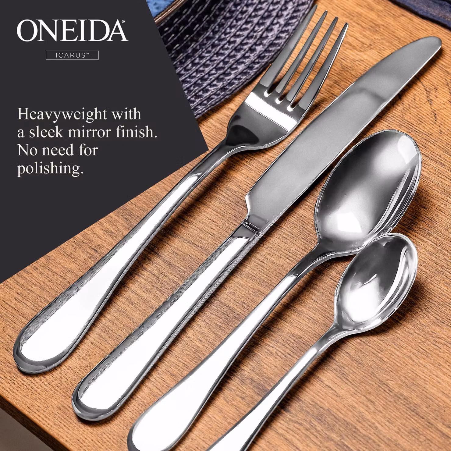 Oneida Icarus 16 Piece Stainless Steel Cutlery Set in Silver – 2
