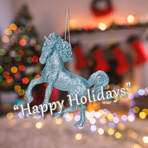 VFM e-Store Ice Blue Hanging Unicorn Christmas Tree Ornament, 13cm – 4