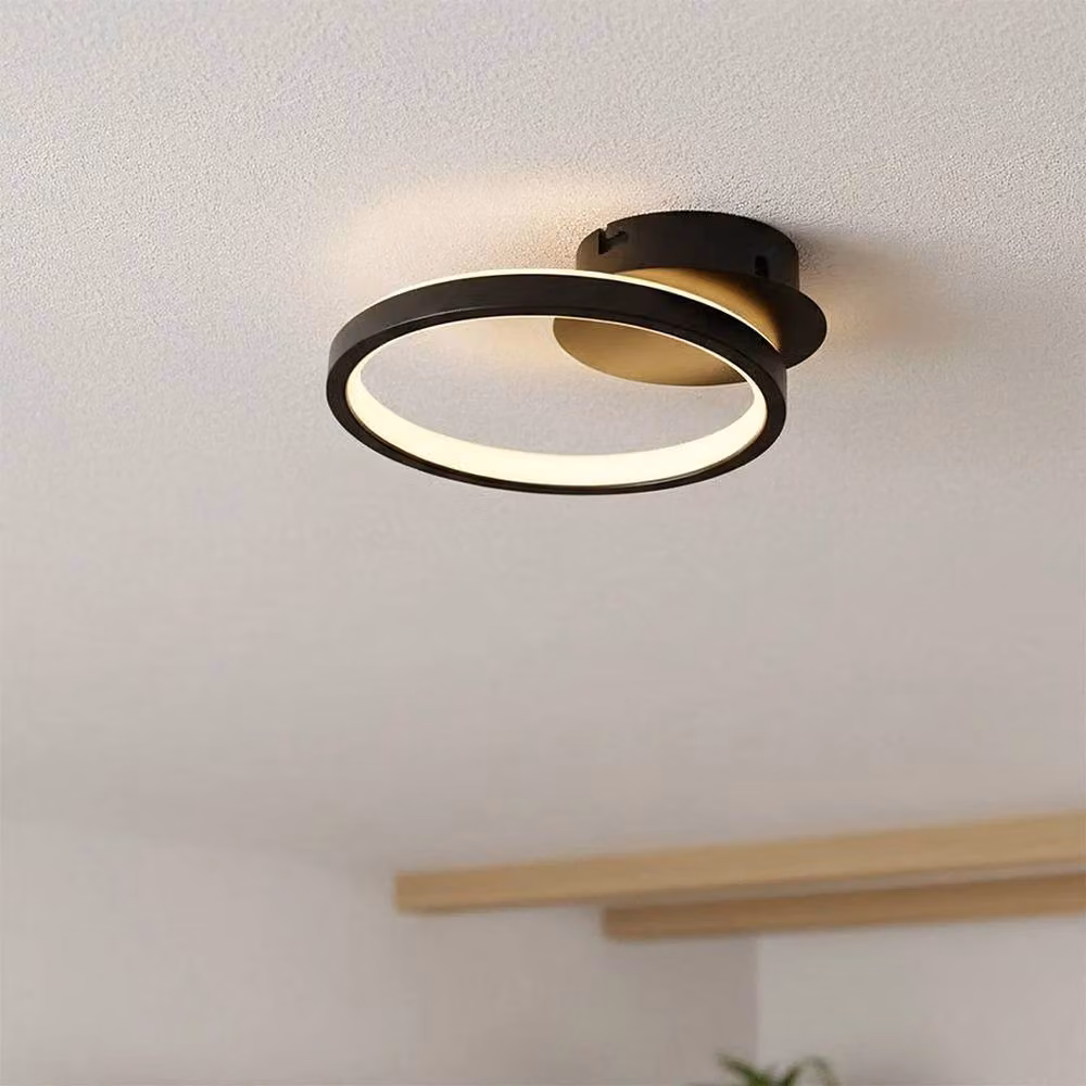 PAWNORA Modern Chic LED Ring Ceiling Light in Black – 3