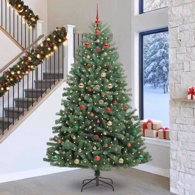 Berkfield Home Green Artificial Hinged Christmas Tree, Height: 300 cm – 1