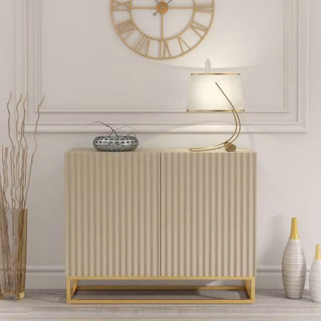 Creative Furniture Ripple Sideboard in Cashmere Warm Beige and Gold