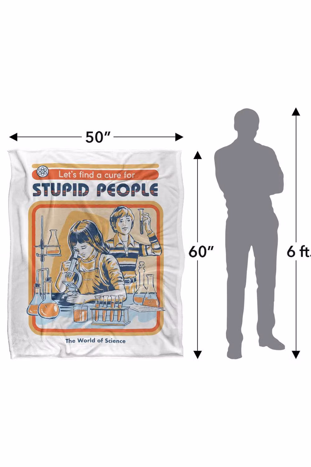 Steven Rhodes A Cure For Stupid People Multicolour Super Soft Fleece Throw Blanket W/D/H: 91 x 147 cm – 2