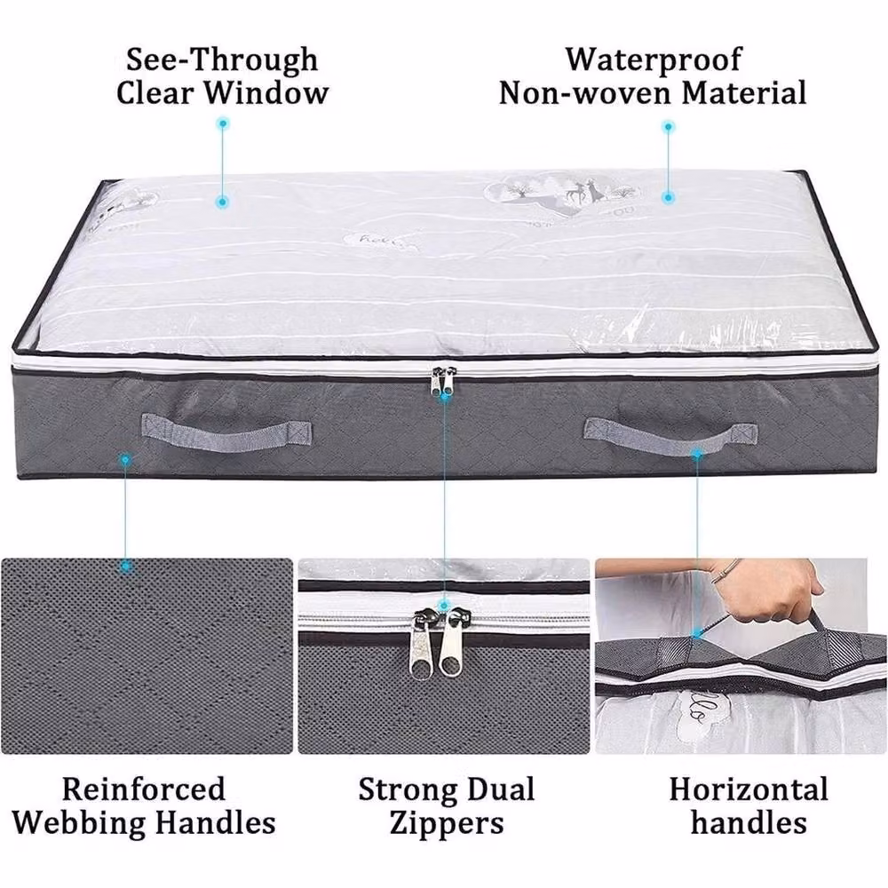 KORVIXA 5 Piece Large Underbed Shoe Storage Bags in Grey – 3