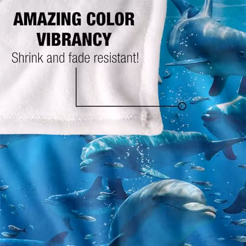 JQ Licensing Royce Mcclure Dolphin Twister Silky Touch Super Soft White Fleece Throw Blanket W/D/H: 152 x 127 cm – 3