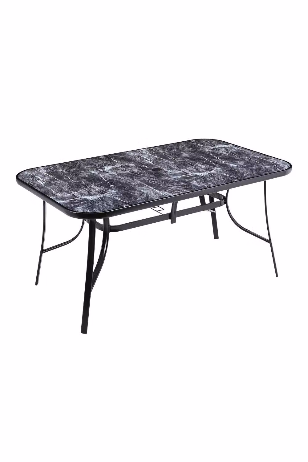 Living and Home Garden Rectangular Tempered Glass Marble Coffee Table in Black and Multicolour – 2