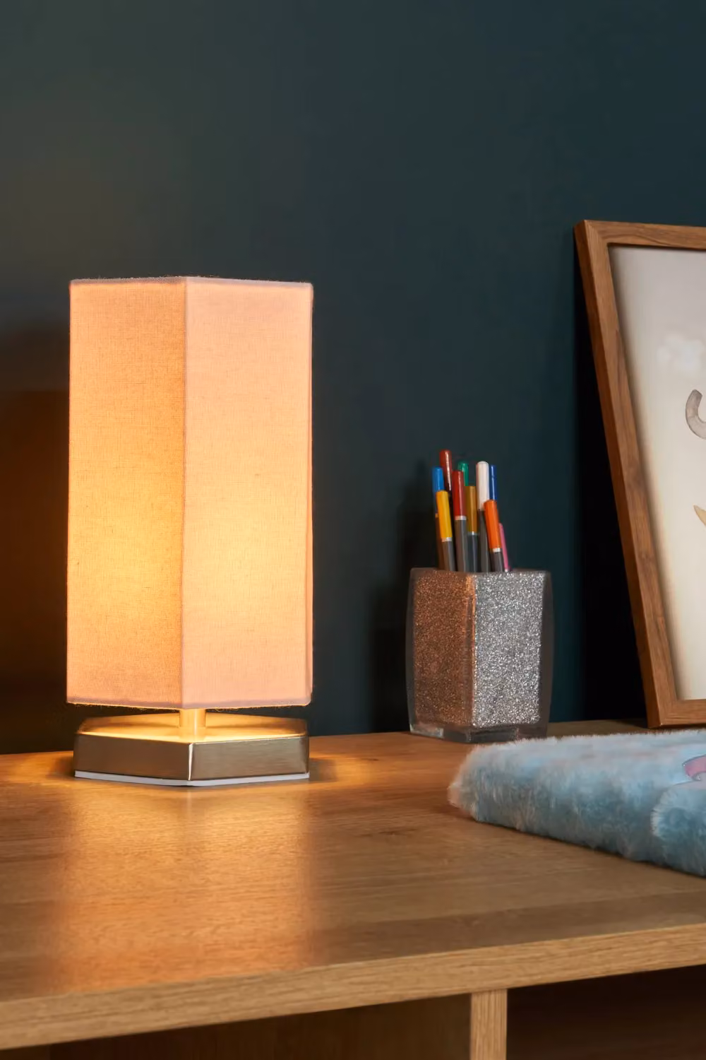 BHS Lighting Glow Hexagon Table Lamp in Silver – 2