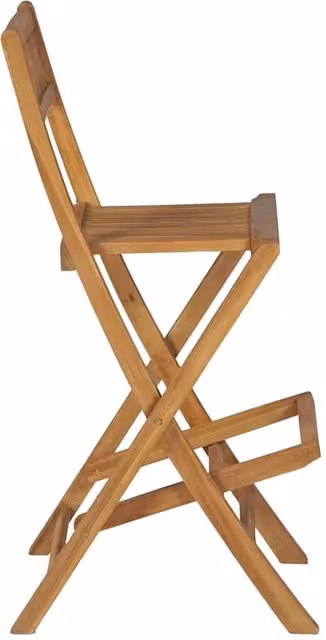 Berkfield Home Set of 2 Durable Folding Outdoor Bar Stools in Brown Solid Teak Wood W/D/H: 39.5 x 39.5 x 114 cm – 1