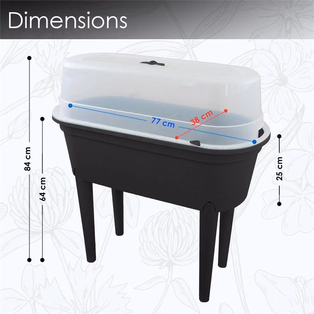 EONLION Black Raised Bed Garden Planter and Vegetable Box for Herbs and Ornamental Plants, W/D/H: 84.0 x 77.0 x 38.0 cm – 2
