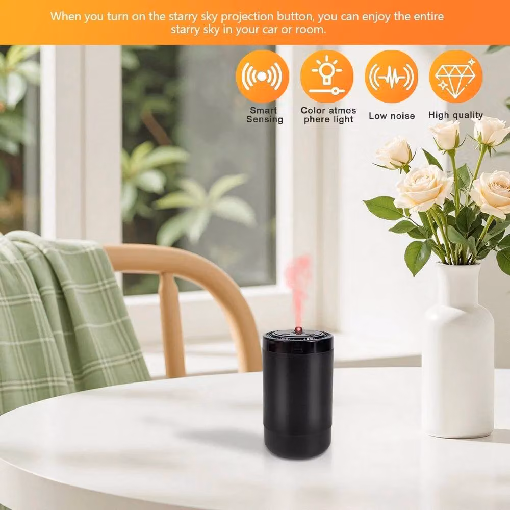 NESTLUNE LED Car Essential Oil Diffuser and Air Humidifier, Black, W: 100 cm, H: 15 cm – 6
