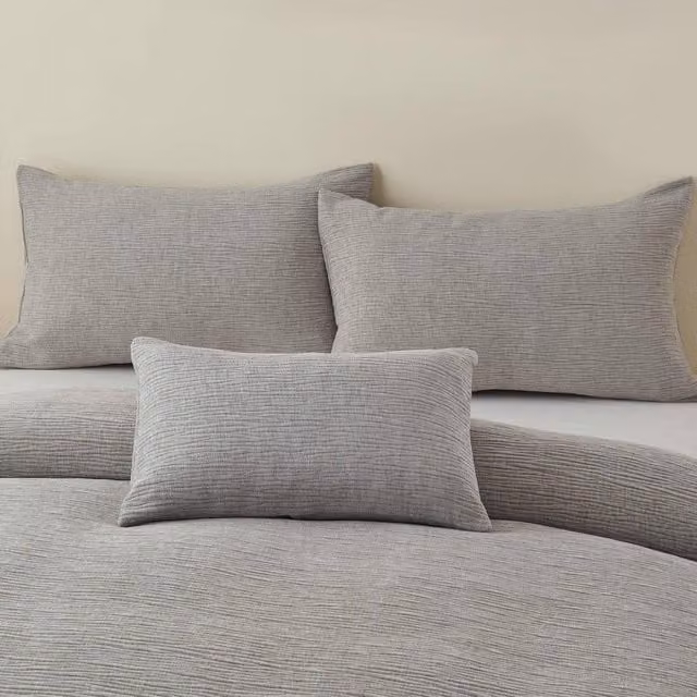 Portfolio Home Bergen Rectangular Filled Boudoir Cushion in Silver and Grey, W/D/H: 50 x 32 cm