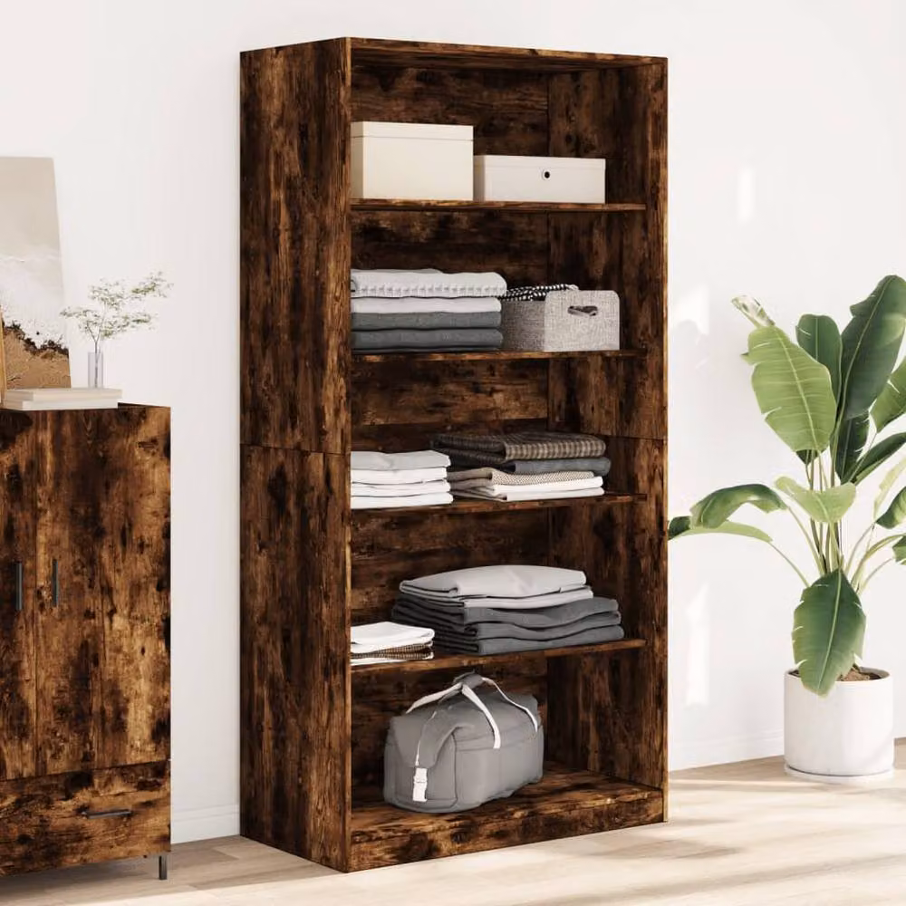 Berkfield Home Smoked Oak Wardrobe in Brown, W/D/H: 100 x 50 x 200 cm – 2