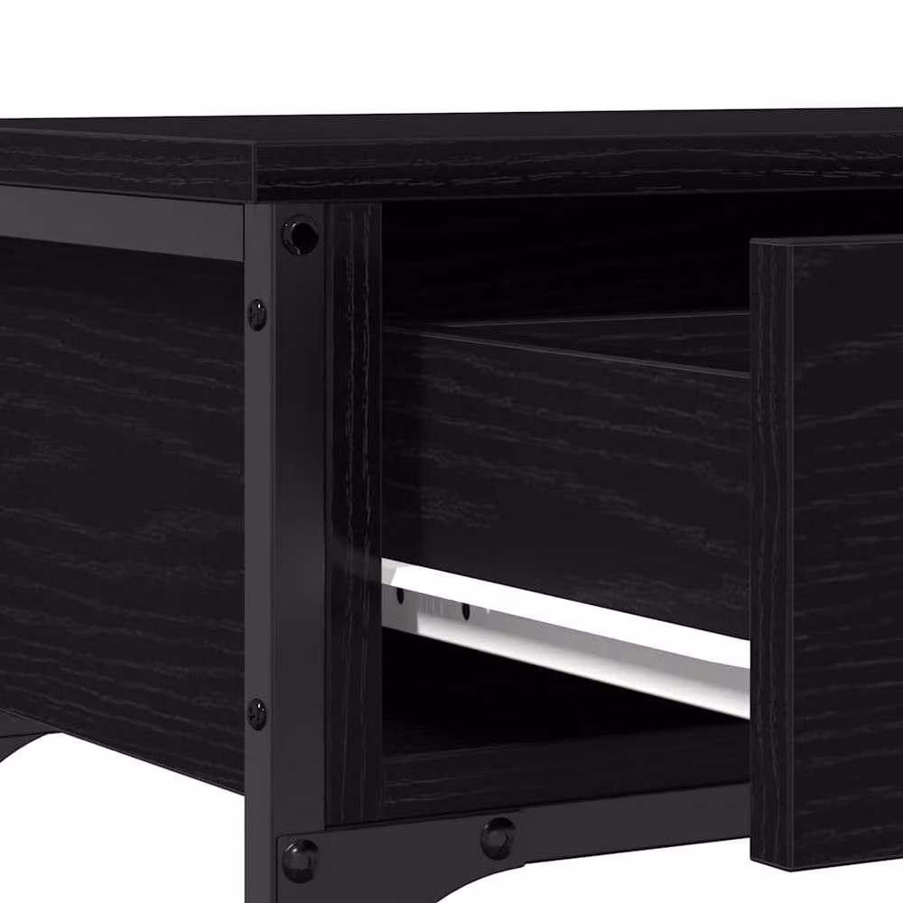 Berkfield Home Modern Console Table in Black Oak, W/D/H: 72.5 x 25 x 75 cm – 5