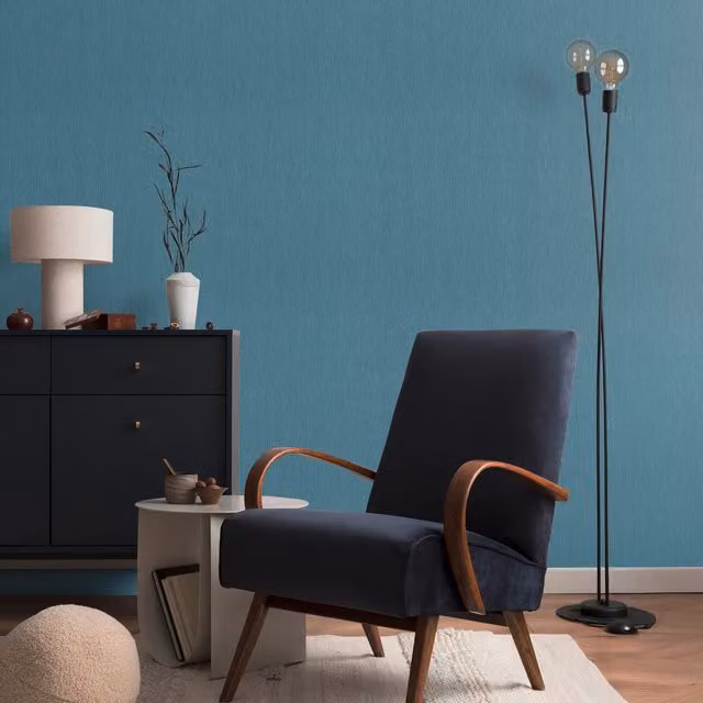 Erismann Soft Loom Modern Abstract Blue Vinyl Wallpaper Roll