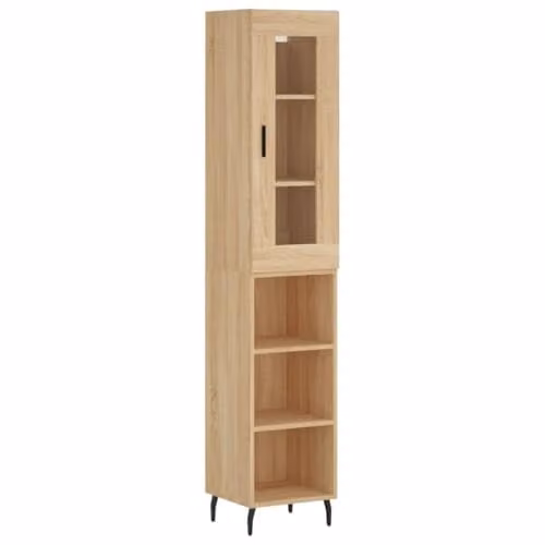 vidaXL Highboard in Sonoma Oak, Brown, W/D/H: 34.5 x 34 x 180 cm