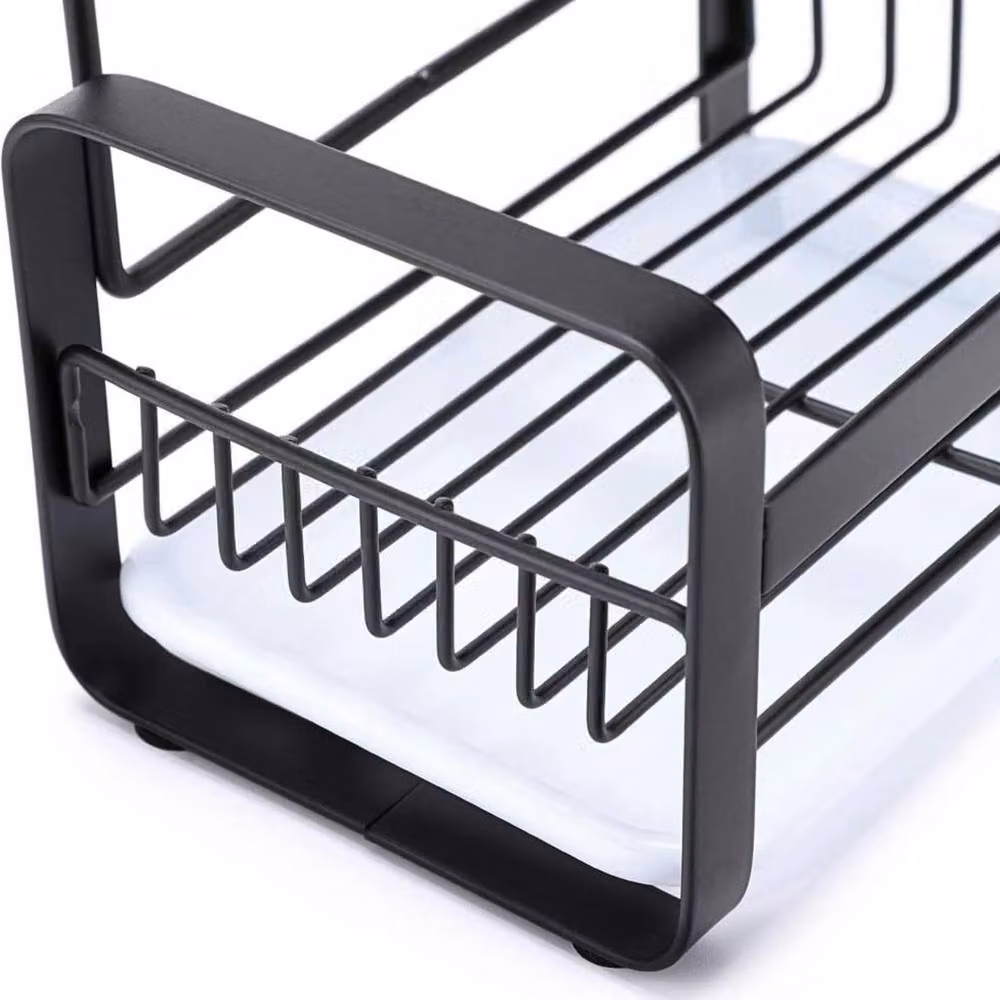 Top 3 Black Stainless Steel Kitchen Sink Caddy Organiser with Drying Rack and Anti-Slip Freestanding Design – 2