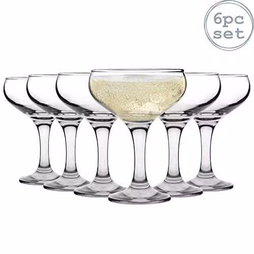 Rink Drink Transparent Cocktail Glass Saucers, 235ml, Pack of 6 – 1