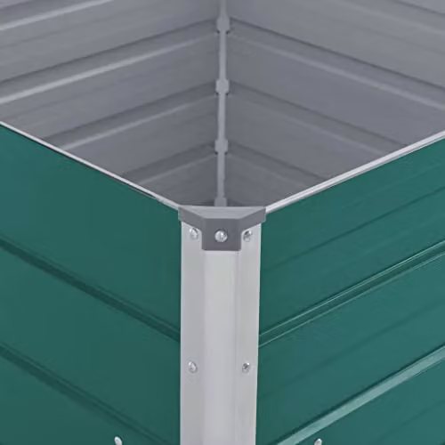 vidaXL Raised Garden Bed in Green Galvanised Steel, W/D/H: 100 x 100 x 45 cm – 2