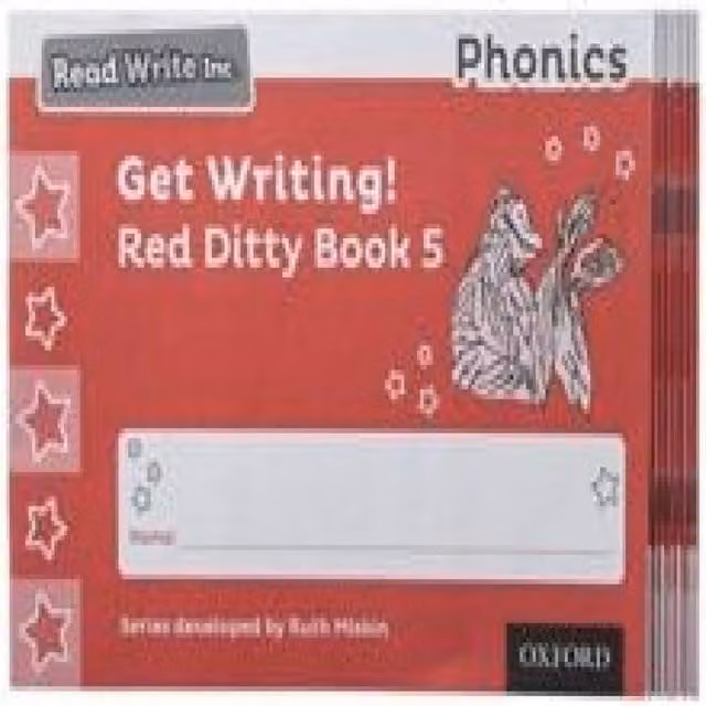 Ruth Miskin Read Write Inc. Phonics Get Writing Red Ditty Book, Pack of 10