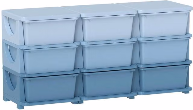 Havendro 3 Tier Storage Unit with Drawers, Blue