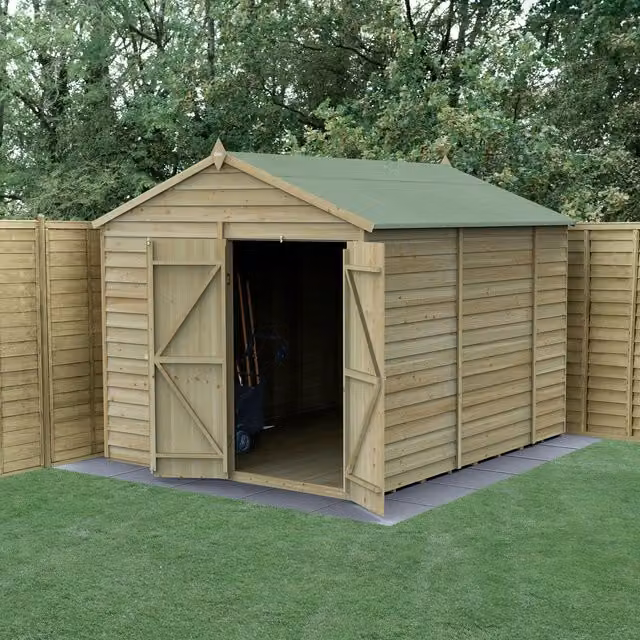 4LIFE Apex Rustic Wood Garden Shed in Brown with Base and Gable Roof