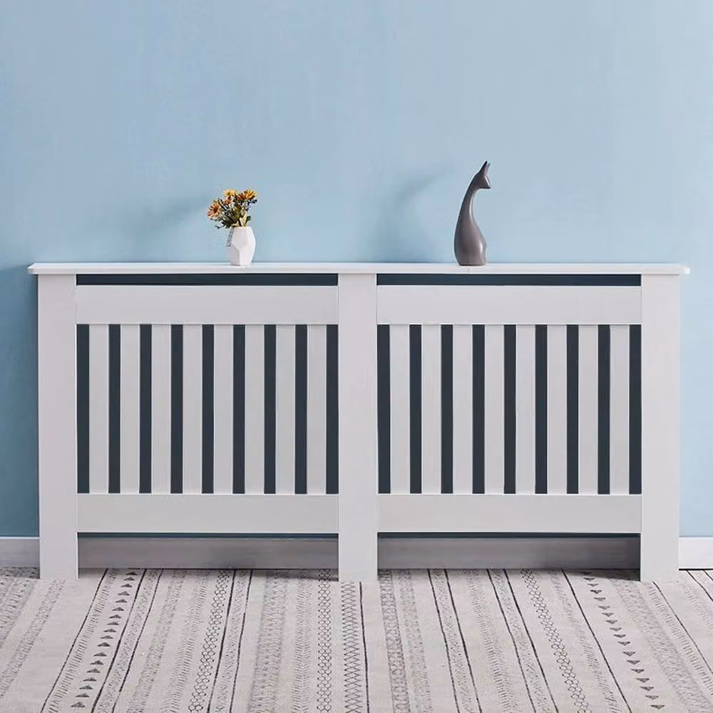 FLAVORA Modern Radiator Cover Cabinet Shelf in White – 2