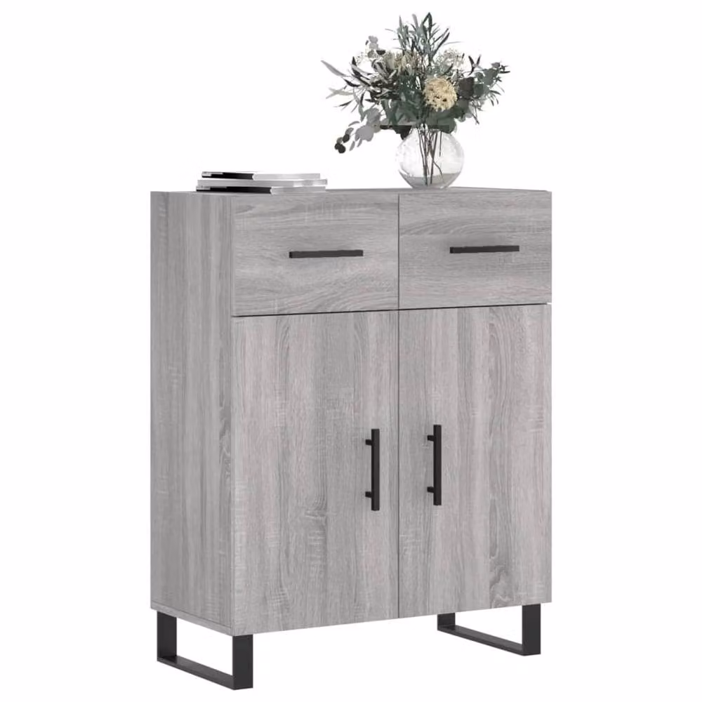 Berkfield Home Modern Grey Sideboard in Matt Engineered Wood W/D/H: 69.5 x 34 x 90 cm – 2