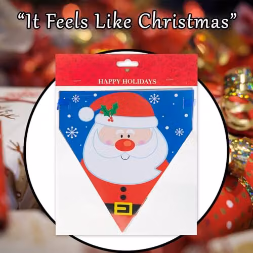 VFM e-Store Multicolour Christmas Paper Bunting with Santa, Snowman, Gingerbread, Bear and Penguin Designs, W: 29.3 cm x H: 22.4 cm – 7
