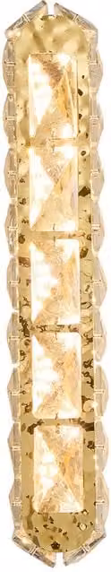 Livingandhome Mid-Century Modern Crystal Wall Lamp in Gold/Brass
