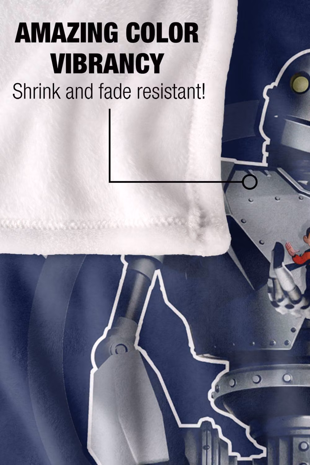 Warner Bros. The Iron Giant A and His Robot Extra Large Super Soft Fluffy Polyester Throw Blanket in Blue and Multicolour – 5