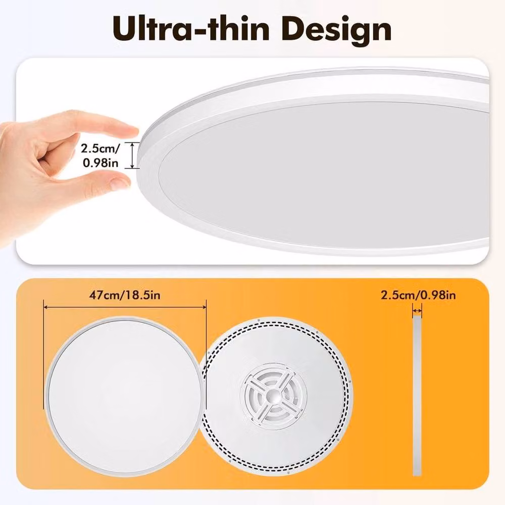 Kelvenix Modern Round LED Ceiling Light in White with Remote Control and Dimming Function – 2