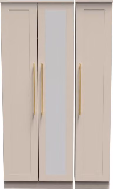 2 U Helmsley Tall Triple Mirror Wardrobe in Taupe – 1