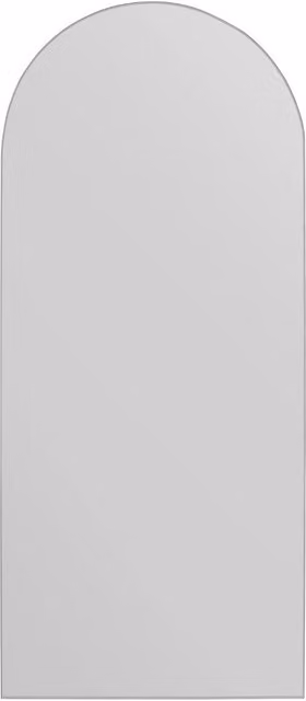 MirrorOutlet The Arcus Frameless Arched Leaner or Wall Mirror in Silver, H 160 cm x W 70 cm