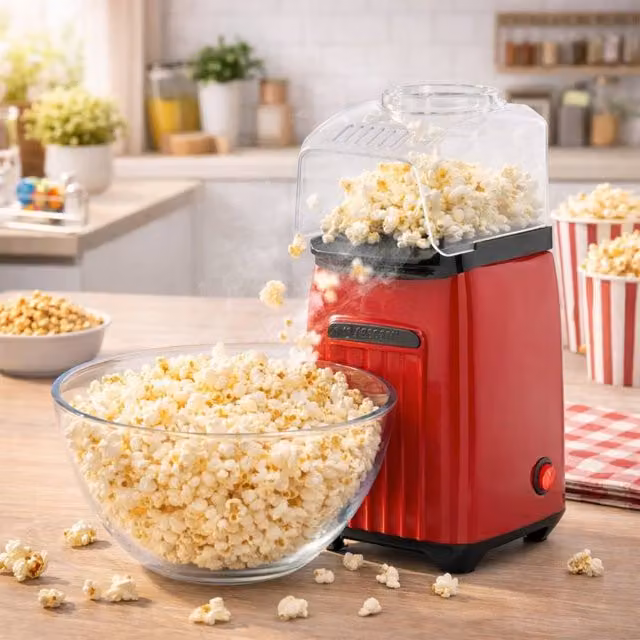 Dragodirect Hot Air Popcorn Maker in Red with 4 Popcorn Bags