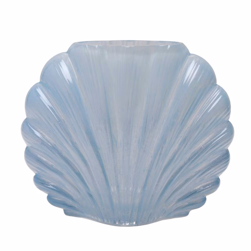 Widdop and Co Hestia Blue Shell Shaped Glass Tabletop Vase – 2