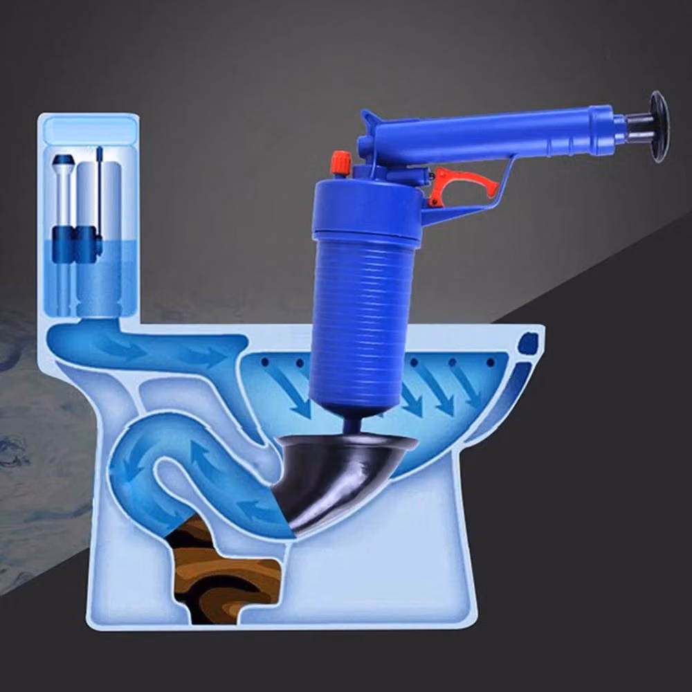 FLAVORA High Pressure Air Drain Blaster Toilet and Sink Plunger in Blue – 3