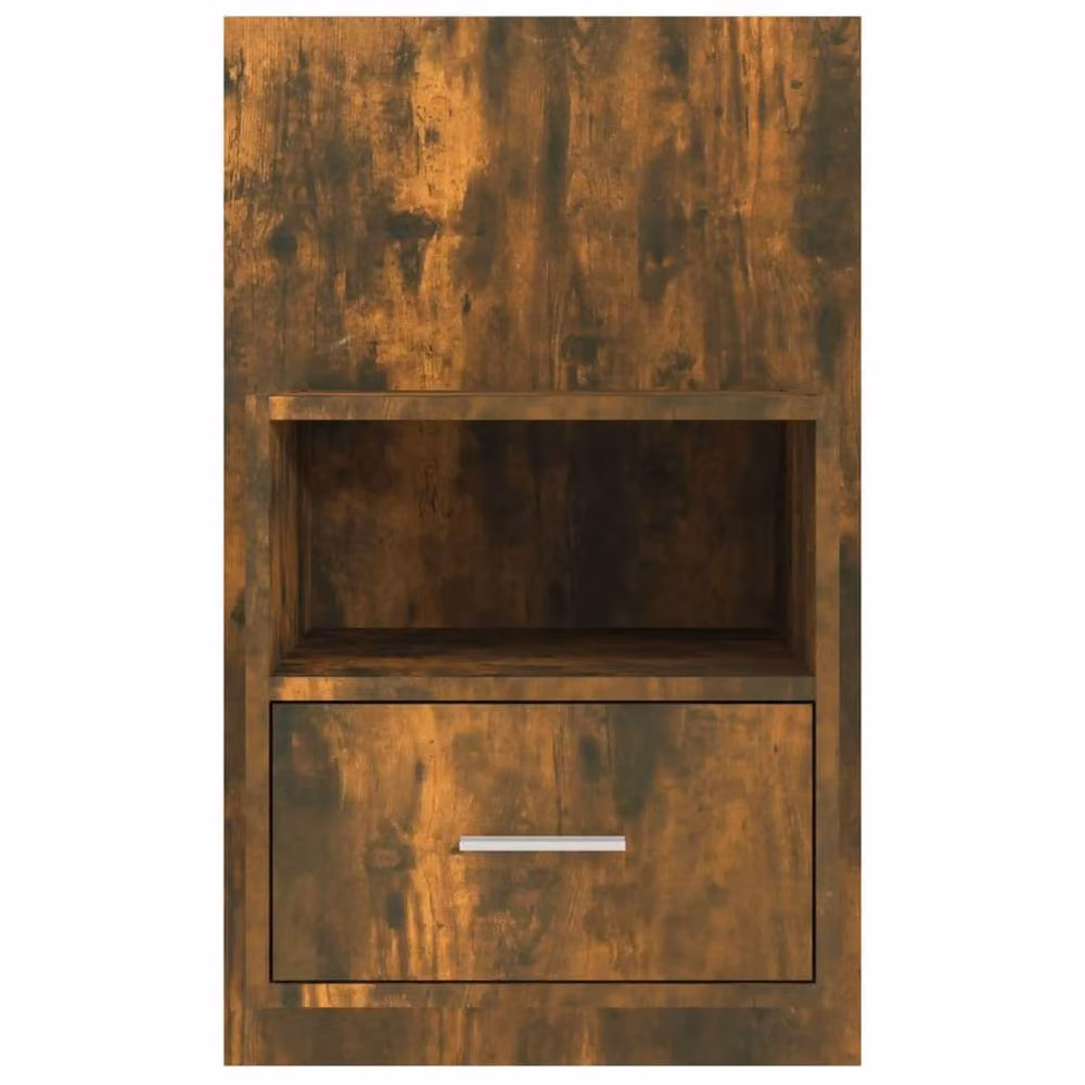 Berkfield Home Wall-mounted Bedside Cabinet in Smoked Oak Brown – 4