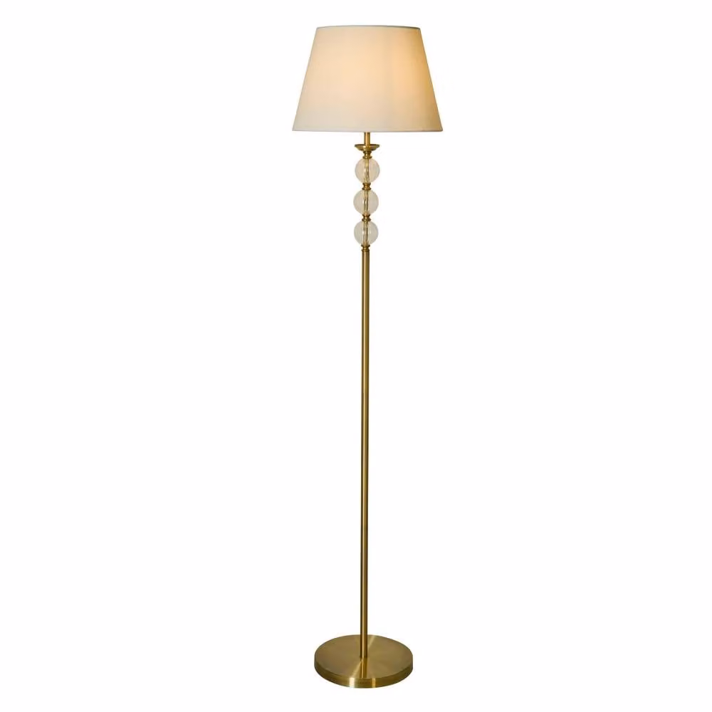 Lighting Collection Glass Balls Floor Lamp in Gold and Brass with Transparent Glass Globes – 2
