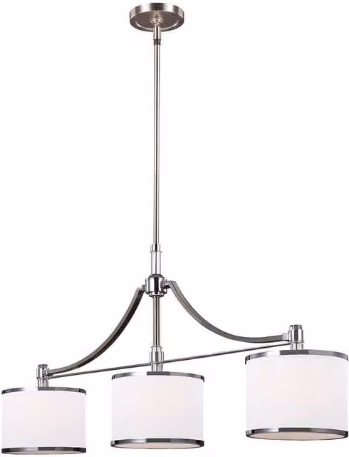 Elstead Prospect Park Modern Bar Pendant Light in Chrome and Grey Glass