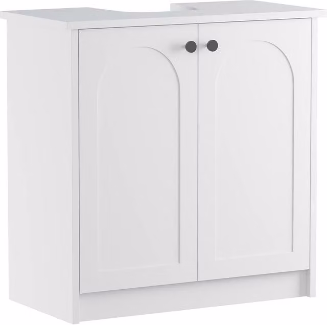 KEEPREAPER White Freestanding Under Sink Bathroom Cabinet with 2 Soft-Close Doors and Internal Shelves, Width: 60 cm – 1