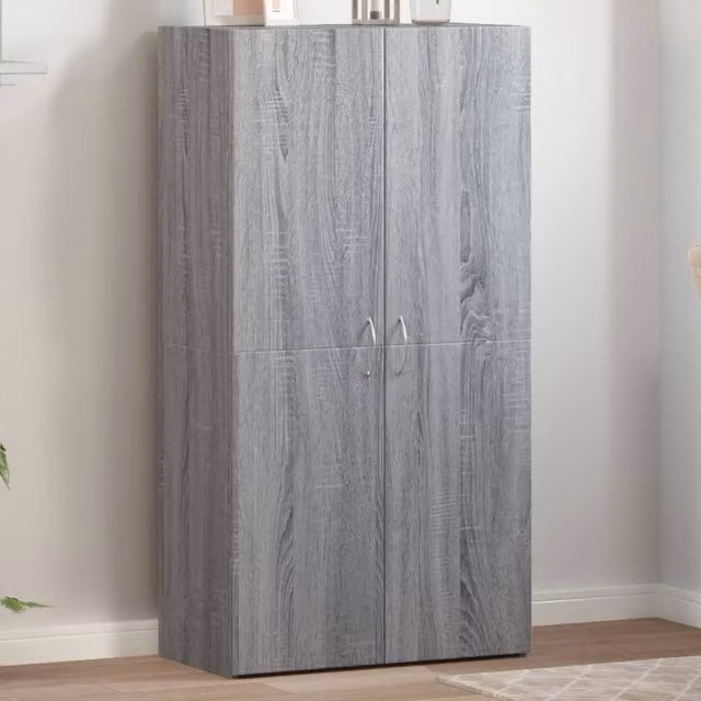 Berkfield Home Grey Sonoma Freestanding File Cabinet with Hinged Doors and Internal Shelves, W/D/H: 60 x 32 x 115 cm – 1