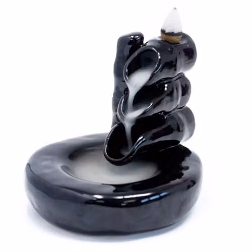 KDMD Back Flow Incense Burner in Black with Bamboo and Pool Design – 2