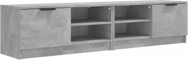 Berkfield Home Set of 2 Modern TV Cabinets in Concrete Grey, W/D/H: 80 x 35 x 36.5 cm