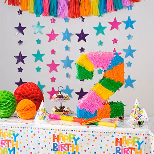 Fax Potato Number 2 Pop-Out Piñata Set with Stick and Blindfold in Pink, Purple and Multicolour – 3