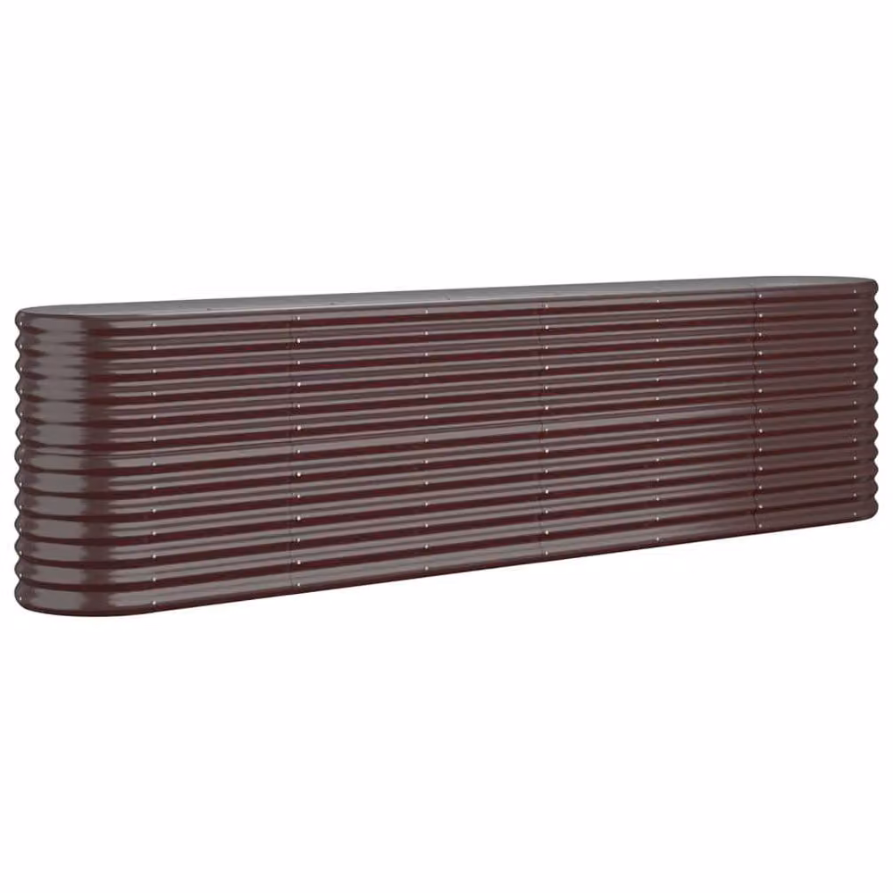 Berkfield Home Garden Powder-coated Steel Raised Bed in Brown, W: 260 cm, D: 40 cm, H: 68 cm – 3