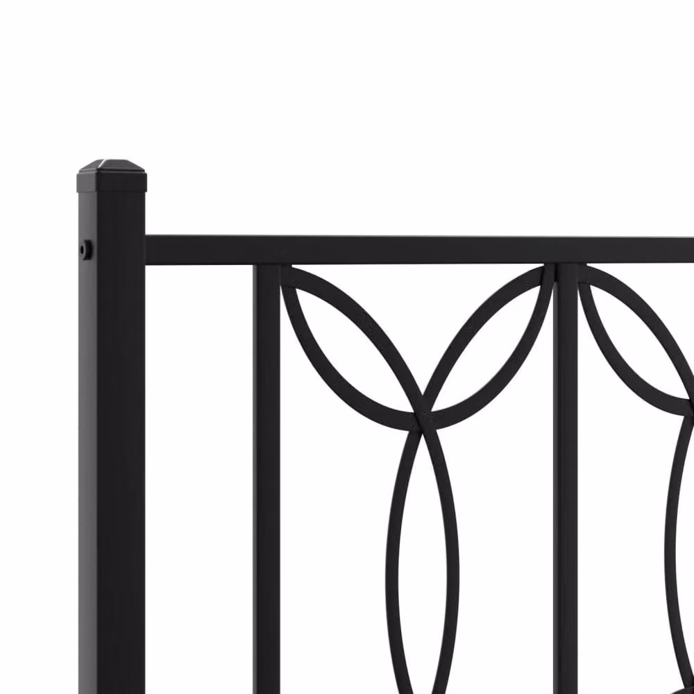 Berkfield Home Metal Bed Frame with Headboard, Black, W/D/H: 140 x 190 x 90 cm – 3