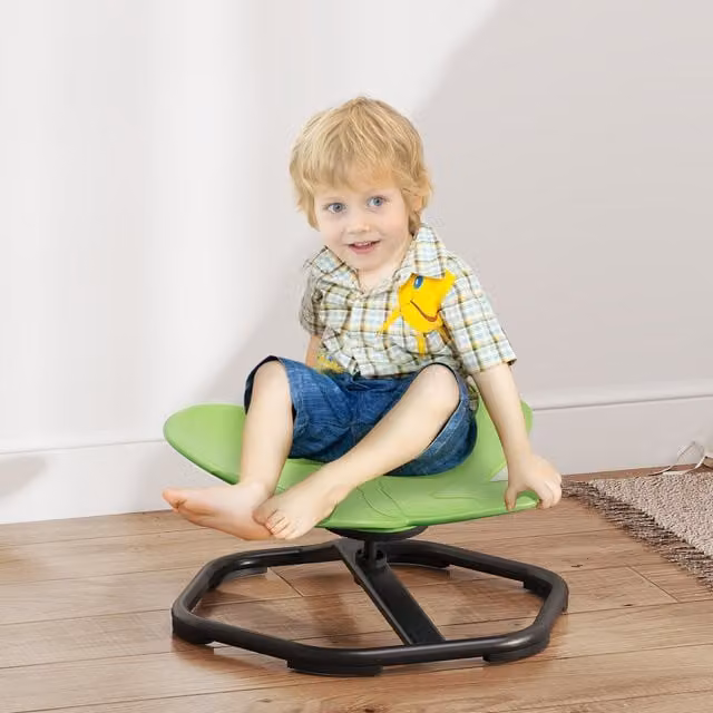 AIYAPLAY Butterfly-Shaped Sensory Spinning Chair for Kids and Teenagers, Green
