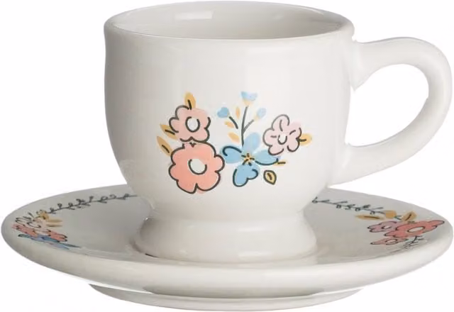 Orsina Floral Design Ceramic Egg Cup in White