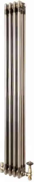 Monstershop Traditional 3 Column Steel Radiator with Integrated Valves, Silver, H: 150 cm x W: 20 cm – 1