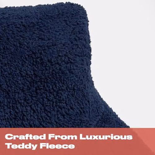 OHS Teddy Fleece Reading Cushion for Adults in Blue, W/D/H: 100 x 60 x 40 cm – 4
